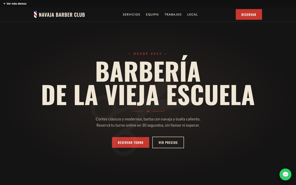 Captura del proyecto Navaja Barber Club